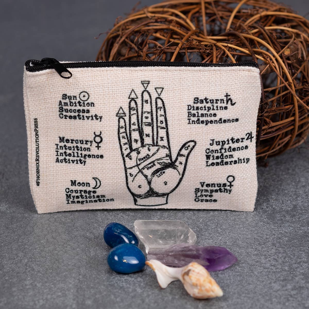 Palmistry Small Zippered Pouch