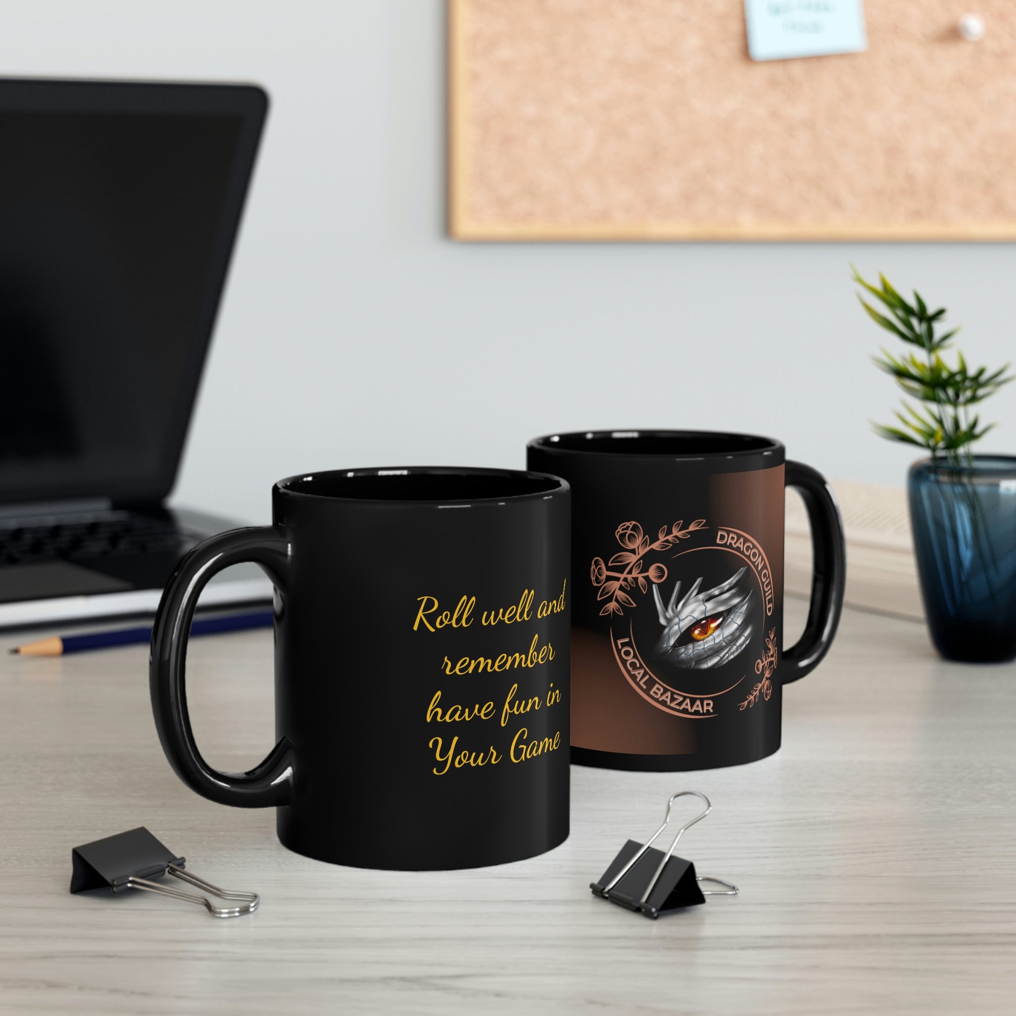 Dragon Guild Rolle Well  11oz Black Mug