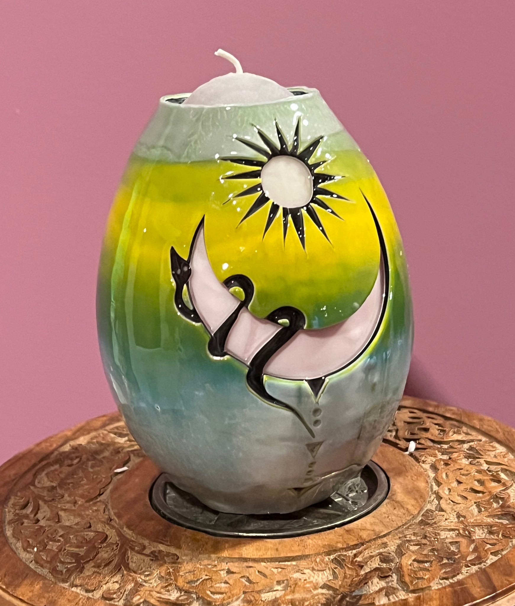 Sun and Moon Balance Egg Candle