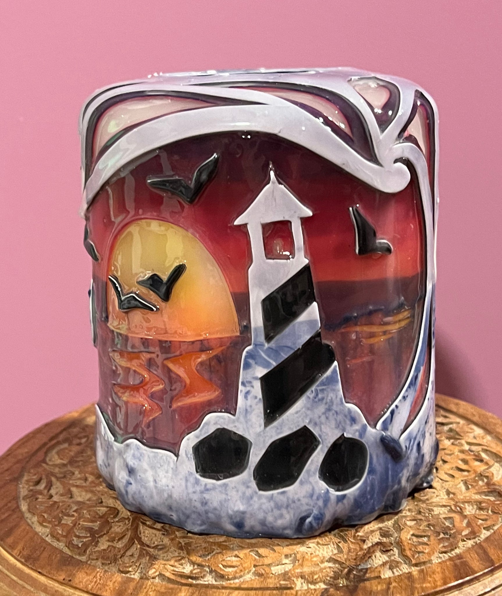 Lighthouse  Wide Pillar Candle